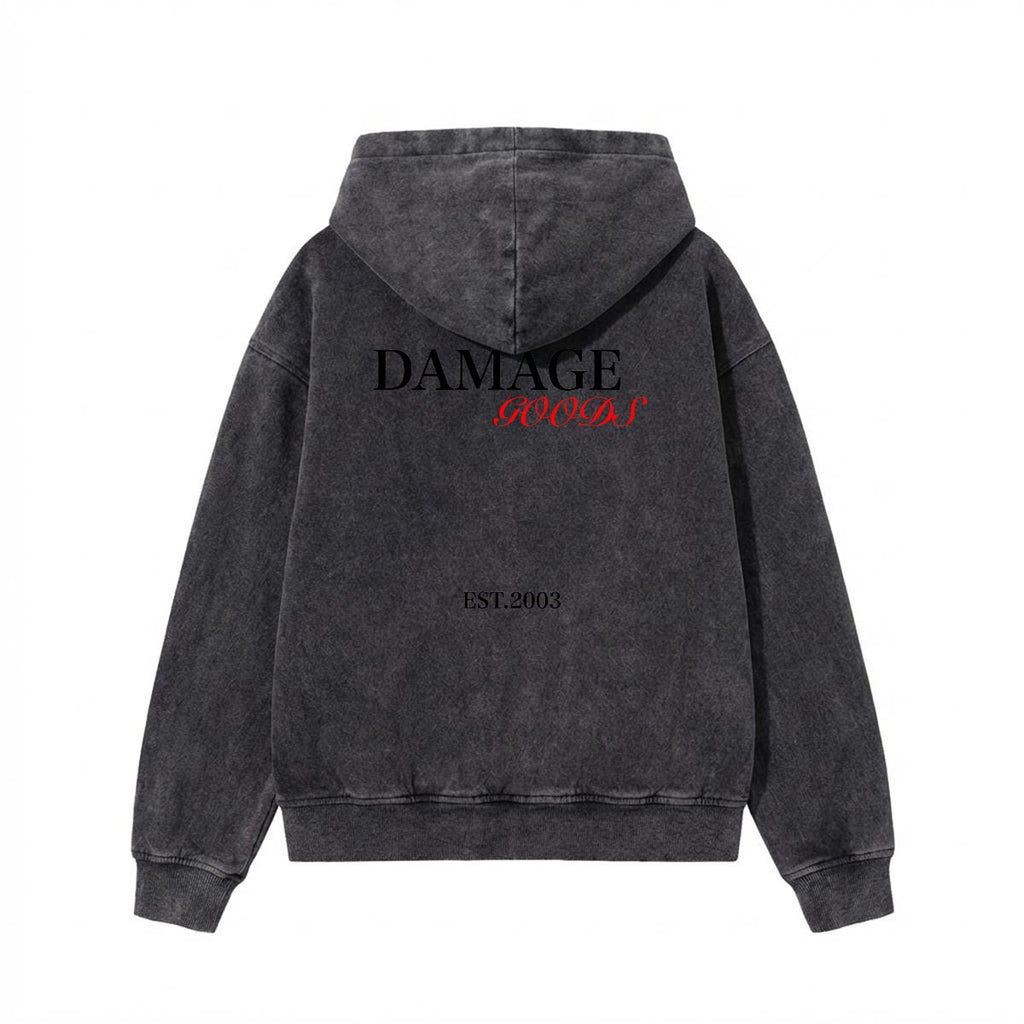 DAMAGED GOODS Vintage Wash Zip Hoodie